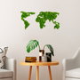 Wallity World Map Escultura de pared Verde